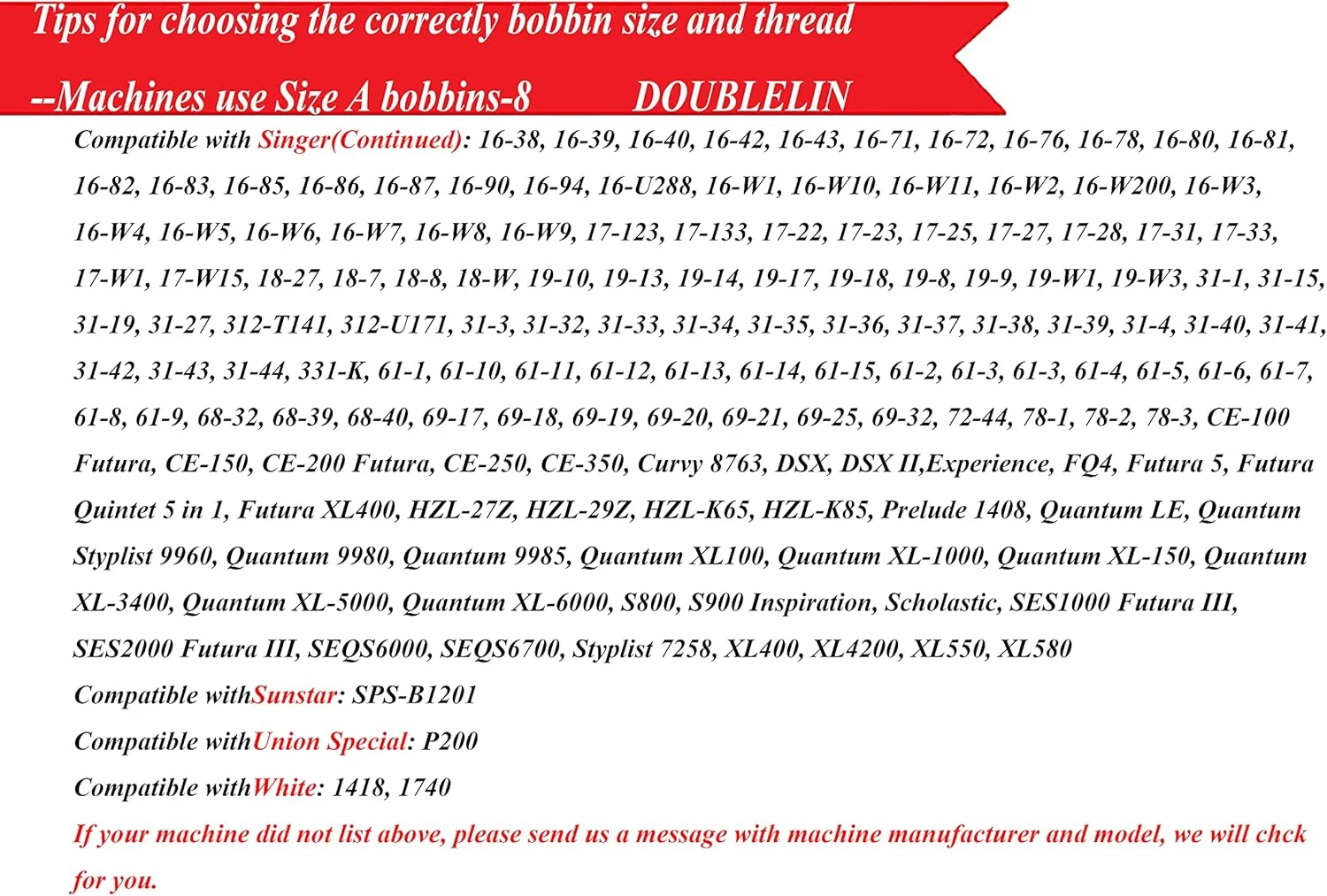 DOUBLELIN 144 عدد ماسوره از پیش پیچیده شده سایز A برای چرخ خیاطی/گلدوزی خانگی، سازگار با دستگاه های Brother، پلاستیکی، سایز A، کلاس 15، 15J، SA156، سفید، 100% پلی استر، 60S/2 100 یارد DOUBLELIN 144 عدد ماسوره از پیش پیچیده شده سایز A برای چرخ خیاطی/گلدوزی خانگی، سازگار با دستگاه های Brother، پلاستیکی، سایز A، کلاس 15، 15J، SA156، سفید، 100% پلی استر، 60S/2 100 یارد