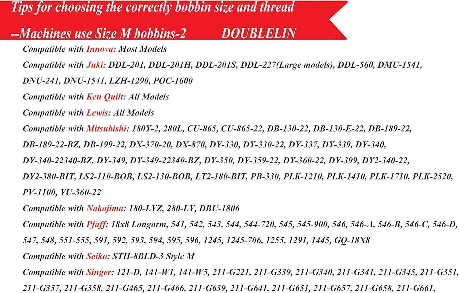 ماکوهای از پیش پر شده DOUBLELIN، سایز M، مدل M، سفید، 75 عدد در هر جعبه، پلاستیکی، پلی استر 60S/2 برای گلدوزی، مناسب برای دستگاه هایی که از ماکو سایز M استفاده می کنند (60S2، سفید) ماکوهای از پیش پر شده DOUBLELIN، سایز M، مدل M، سفید، 75 عدد در هر جعبه، پلاستیکی، پلی استر 60S/2 برای گلدوزی، مناسب برای دستگاه هایی که از ماکو سایز M استفاده می کنند (60S2، سفید)