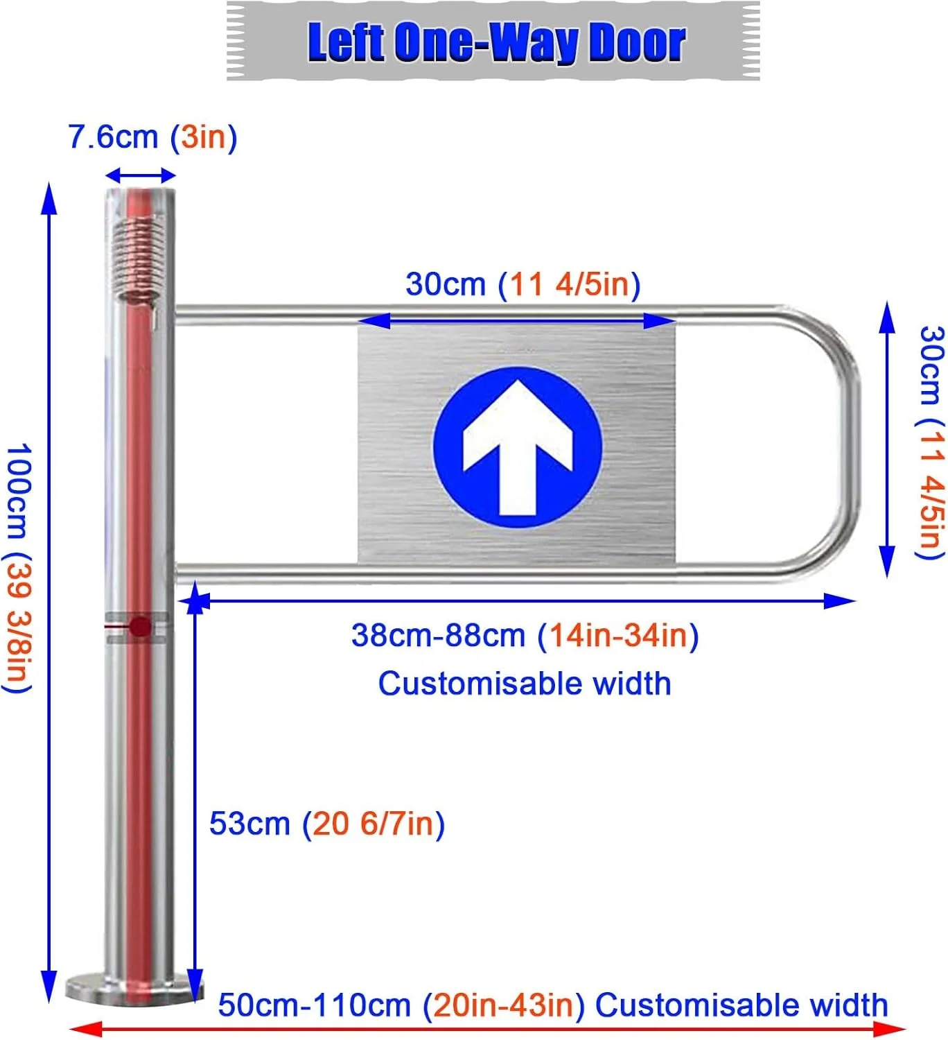 درب گردان یک طرفه امنیتی اتوماتیک، درب نیم تنه ورودی/خروجی برای راهرو کارمندان/کارخانه/پارک، درب کنترل دسترسی فشاری با عرض 50، 75، 120، 150، 175، 200 سانتی متر، عرض 55 سانتی متر درب گردان یک طرفه امنیتی اتوماتیک، درب نیم تنه ورودی/خروجی برای راهرو کارمندان/کارخانه/پارک، درب کنترل دسترسی فشاری با عرض 50، 75، 120، 150، 175، 200 سانتی متر، عرض 55 سانتی متر