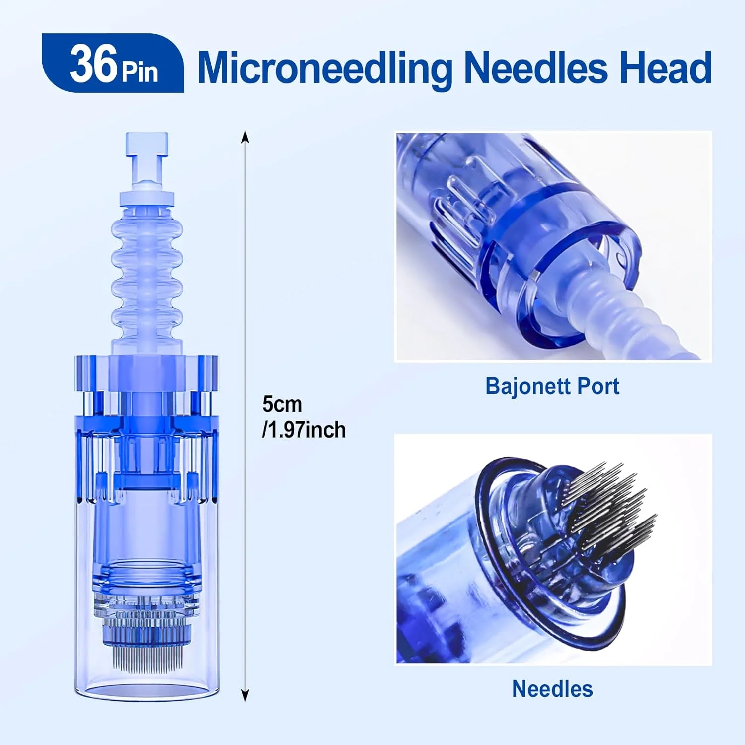 سوزن های میکرونیدلینگ بلایرام درماپن 36 سر، 10 عدد سوزن درماپن برای قلم میکرونیدلینگ برقی، برای جوانسازی پوست و ضد چروک برقی درماپن