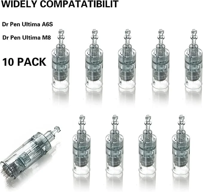 کارتریج های قلم درما M8 بلومینگ تایم، کارتریج های جایگزین یکبار مصرف قلم میکرونیدلینگ - سوزن طراحی شده با شکاف سرنیزه ای - سازگار با قلم درما M8 A6S (36 پین)