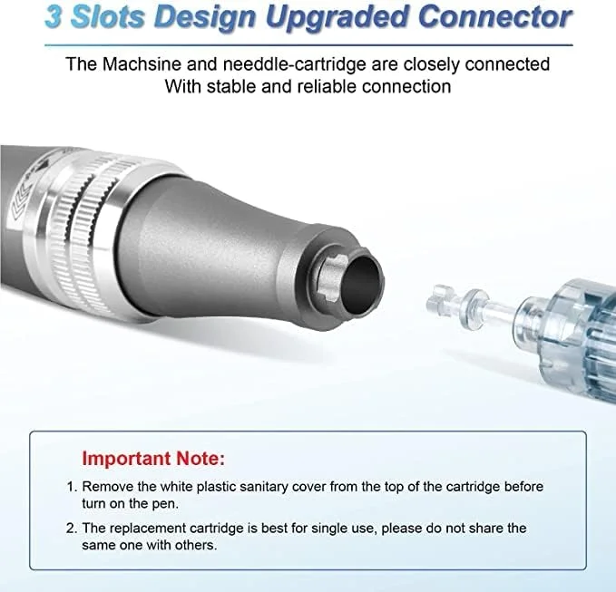کارتریج های قلم درما M8 بلومینگ تایم، کارتریج های جایگزین یکبار مصرف قلم میکرونیدلینگ - سوزن طراحی شده با شکاف سرنیزه ای - سازگار با قلم درما M8 A6S (36 پین)