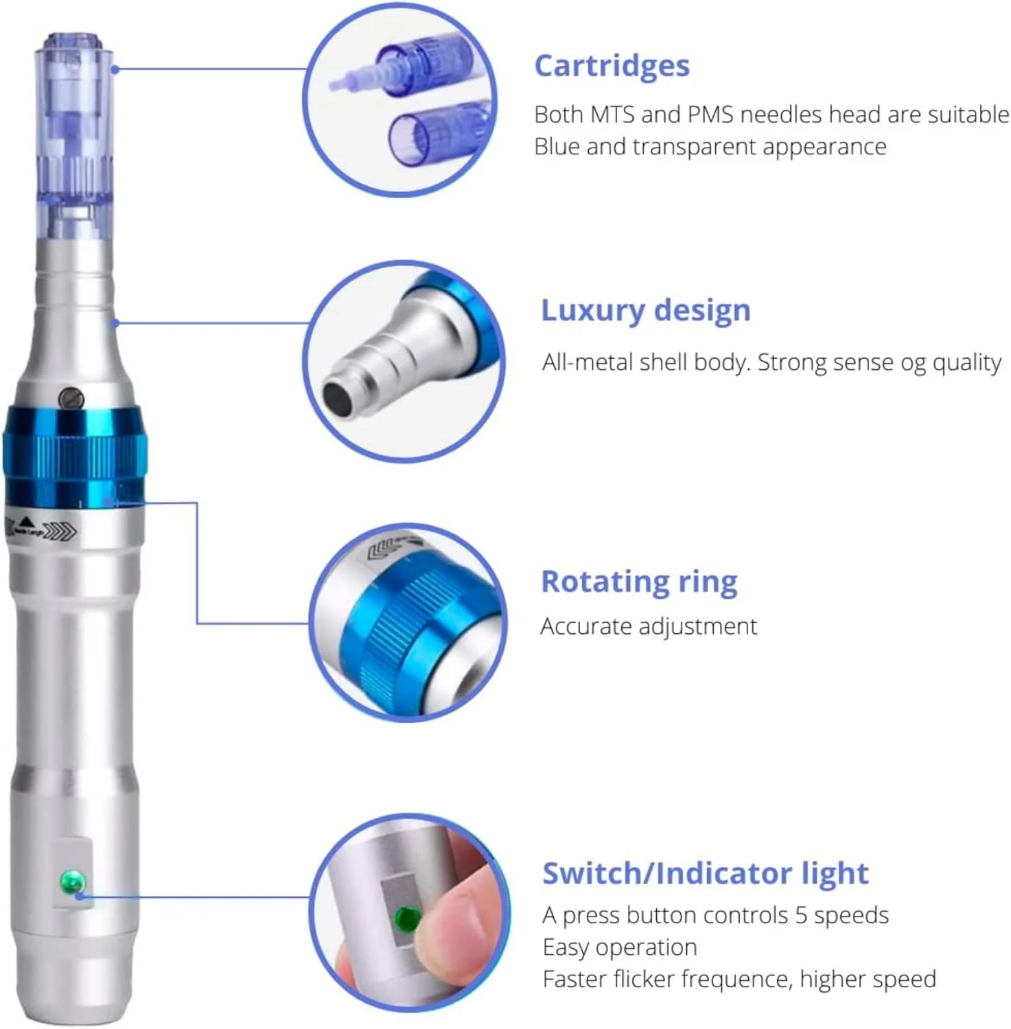 قلم میکرونیدلینگ درما پن اولتیما A6 – دستگاه زیبایی حرفه ای با سرعت های قابل تنظیم و سوزن | ابزار جوانسازی پوست و ضد پیری برای صورت و بدن | 12 پین 2 کارتریج قلم میکرونیدلینگ درما پن اولتیما A6 – دستگاه زیبایی حرفه ای با سرعت های قابل تنظیم و سوزن | ابزار جوانسازی پوست و ضد پیری برای صورت و بدن | 12 پین 2 کارتریج