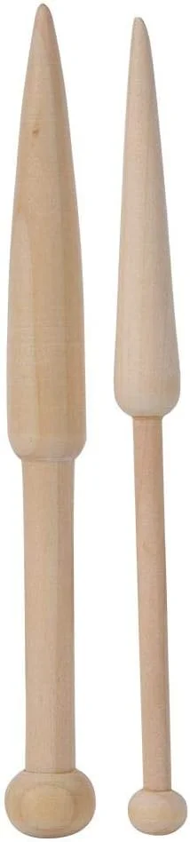 2 عدد ماسوره چوبی راش، ابزار چوب بافندگی تک سر، ابزار ماشین بافندگی DIY، لوازم صنایع دستی