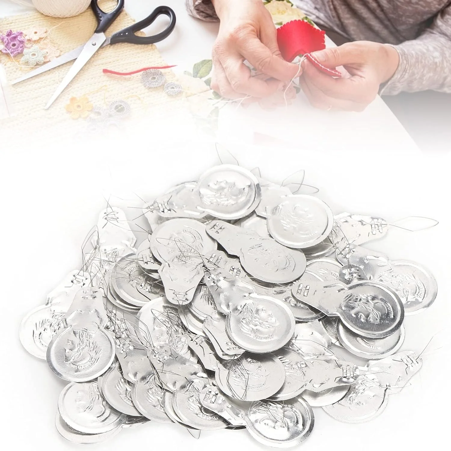 100 عدد سوزن نخ کن، سوزن نخ کن آسان، ابزار خیاطی دستی برای خیاط ها، گلدوزی و صنایع دستی خیاطی DIY