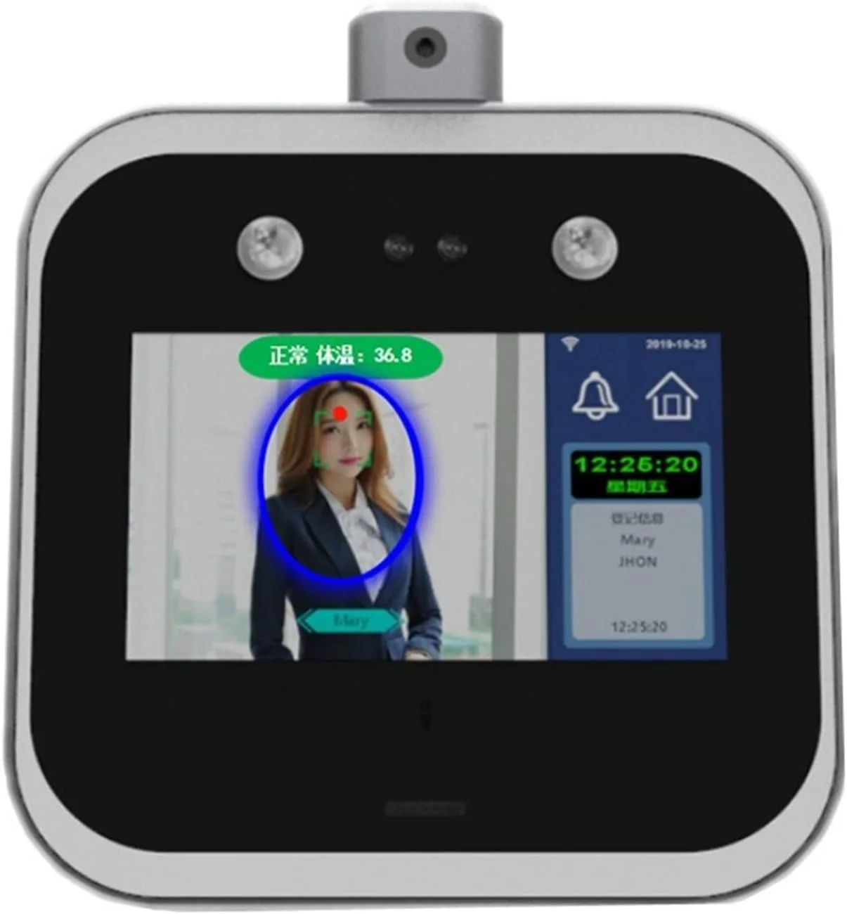 دستگاه حضور و غیاب GZDZHP مدل DS1-CW، تشخیص چهره پویا، اندازه گیری خودکار دما، کنترل دسترسی درب (ظرفیت: 10000) دستگاه حضور و غیاب GZDZHP مدل DS1-CW، تشخیص چهره پویا، اندازه گیری خودکار دما، کنترل دسترسی درب (ظرفیت: 10000)