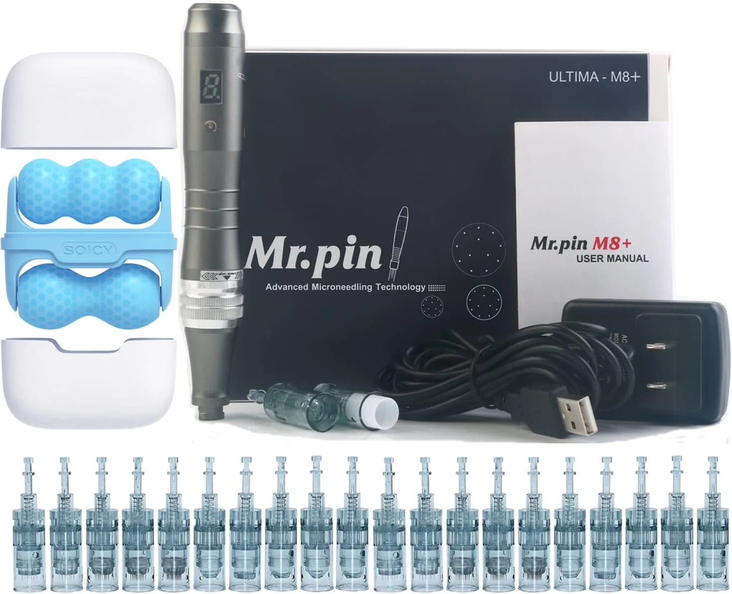 دستگاه پیشرفته درماپن Mr.Pin Ultima M8 Plus - بی سیم به همراه 22 کارتریج مختلف و ماساژور یخ دستگاه پیشرفته درماپن Mr.Pin Ultima M8 Plus - بی سیم به همراه 22 کارتریج مختلف و ماساژور یخ