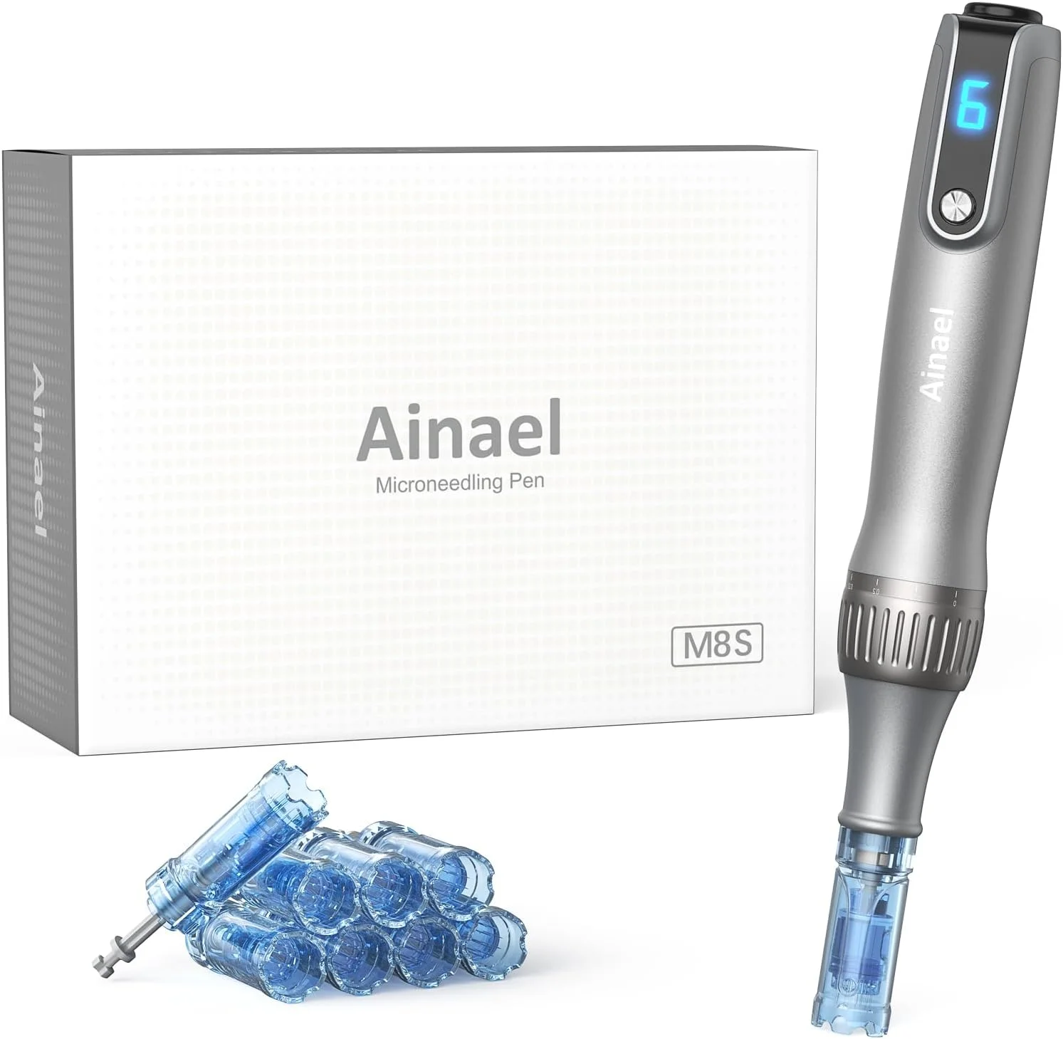 قلم میکرونیدلینگ Ainael Ultima M8، دستگاه میکرونیدلینگ بی سیم حرفه ای، ست قلم میکرونیدلینگ برقی برای صورت، بدن، مو، ریش، رشد، هدیه برای زنان، دوست دختر - 12 کارتریج قلم میکرونیدلینگ Ainael Ultima M8، دستگاه میکرونیدلینگ بی سیم حرفه ای، ست قلم میکرونیدلینگ برقی برای صورت، بدن، مو، ریش، رشد، هدیه برای زنان، دوست دختر - 12 کارتریج