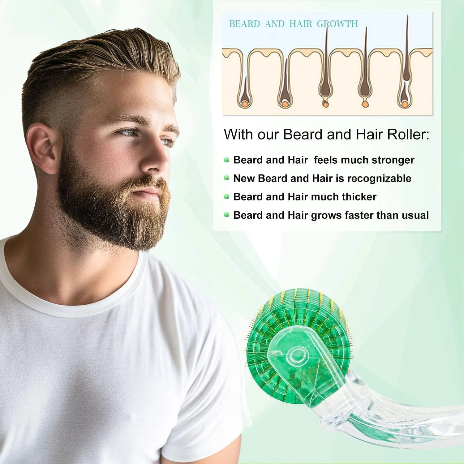 (1.0mm) - درمارولر / درمارولر رشد مجدد مو / سیستم ضد پیری / میکرونیدل تیتانیومی / برای ریزش مو، چین و چروک، جای زخم آکنه، خطوط ریز فرورفته، علائم کشش پوست، هایپرپیگمانتاسیون، غلتک های صورت و چشم K...