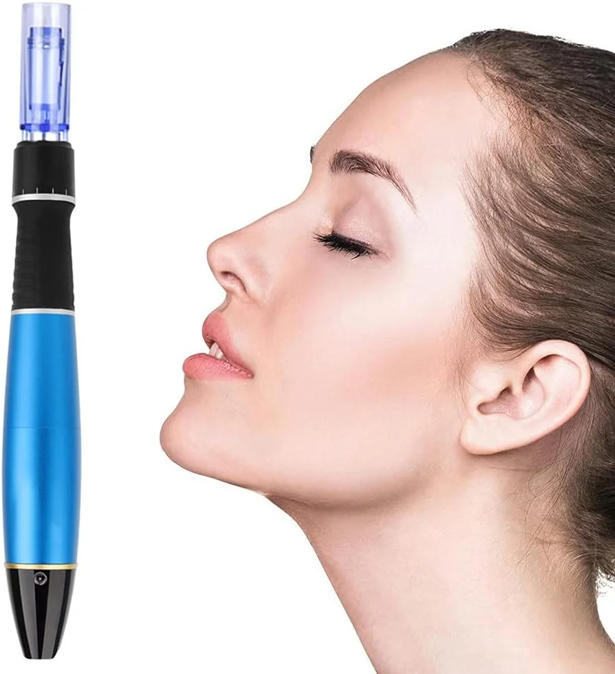 قلم میکرونیدلینگ ALIWOD، دستگاه درماپن برقی بی سیم، دستگاه مراقبت از پوست ضد پیری، کیت ابزار پوست 12 عدد کارتریج سوزنی 36 پین، درمان چین و چروک، علائم کشش، جای زخم، ریزش مو A1