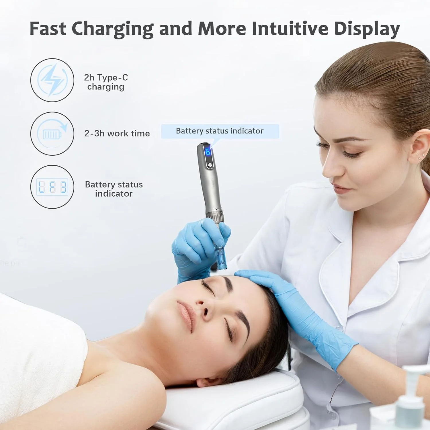 قلم میکرونیدلینگ Ainael Ultima M8، دستگاه میکرونیدلینگ بی سیم حرفه ای، ست قلم میکرونیدلینگ برقی برای صورت، بدن، مو، ریش، رشد، هدیه برای زنان، دوست دختر - 12 کارتریج