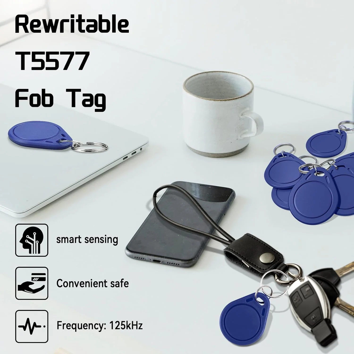 10 عدد جاسوئیچی RFID، تگ جاسوئیچی قابل نوشتن T5577 RFID با فرکانس 125 کیلوهرتز، تگ کلید توکن کارت شناسایی مجاورتی T5577 قابل بازنویسی برای سیستم های کنترل دسترسی و قفل امنیتی (آبی) 10 عدد جاسوئیچی RFID، تگ جاسوئیچی قابل نوشتن T5577 RFID با فرکانس 125 کیلوهرتز، تگ کلید توکن کارت شناسایی مجاورتی T5577 قابل بازنویسی برای سیستم های کنترل دسترسی و قفل امنیتی (آبی)