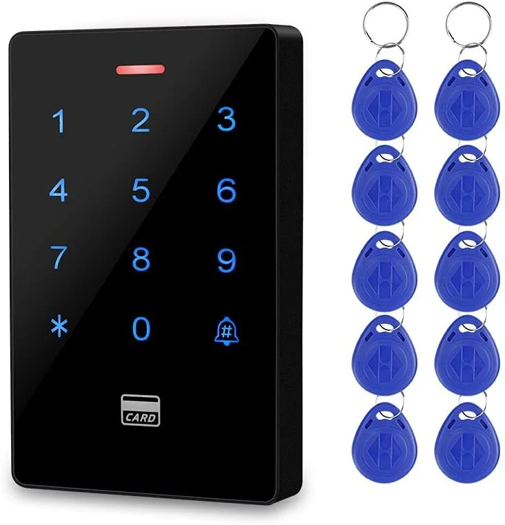صفحه کلید کنترل دسترسی مستقل ضد آب GXY IP68 RFID 125KHz با صفحه لمسی + 10 عدد جاسوئیچی RFID، کنترل دسترسی درب، ظرفیت 3000 کاربر صفحه کلید کنترل دسترسی مستقل ضد آب GXY IP68 RFID 125KHz با صفحه لمسی + 10 عدد جاسوئیچی RFID، کنترل دسترسی درب، ظرفیت 3000 کاربر