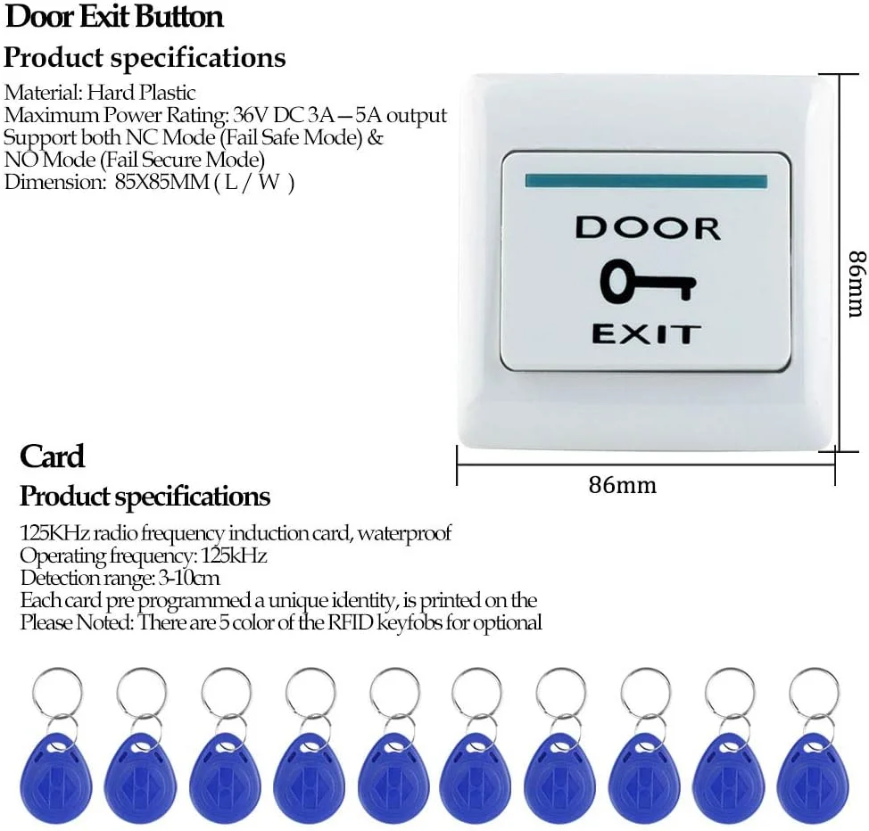 کیت سیستم کنترل دسترسی درب NN99 RFID شامل صفحه کلید ضد آب IP65 به همراه قفل زبانه برقی + منبع تغذیه DC12V 3A + 10 عدد جاسوئیچی کیت سیستم کنترل دسترسی درب NN99 RFID شامل صفحه کلید ضد آب IP65 به همراه قفل زبانه برقی + منبع تغذیه DC12V 3A + 10 عدد جاسوئیچی