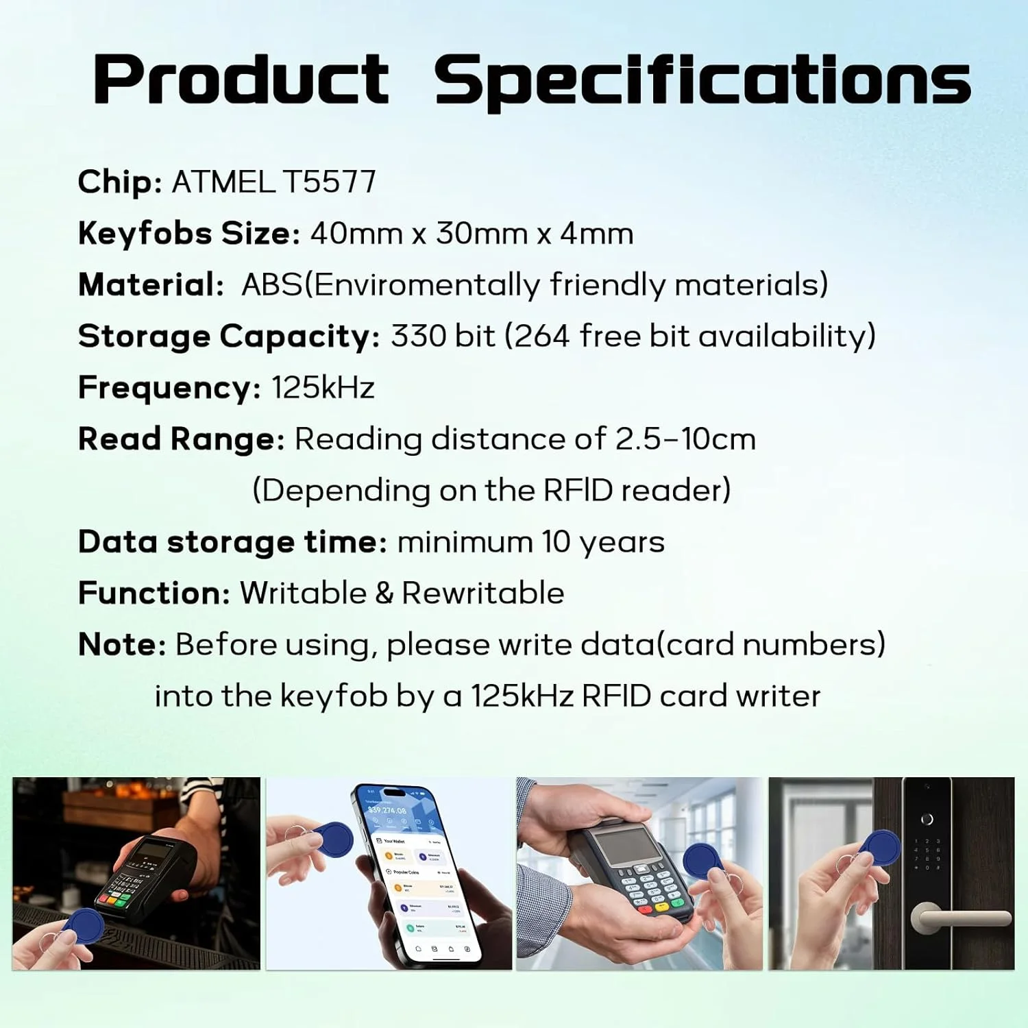 10 عدد جاسوئیچی RFID، تگ جاسوئیچی قابل نوشتن T5577 RFID با فرکانس 125 کیلوهرتز، تگ کلید توکن کارت شناسایی مجاورتی T5577 قابل بازنویسی برای سیستم های کنترل دسترسی و قفل امنیتی (آبی) 10 عدد جاسوئیچی RFID، تگ جاسوئیچی قابل نوشتن T5577 RFID با فرکانس 125 کیلوهرتز، تگ کلید توکن کارت شناسایی مجاورتی T5577 قابل بازنویسی برای سیستم های کنترل دسترسی و قفل امنیتی (آبی)