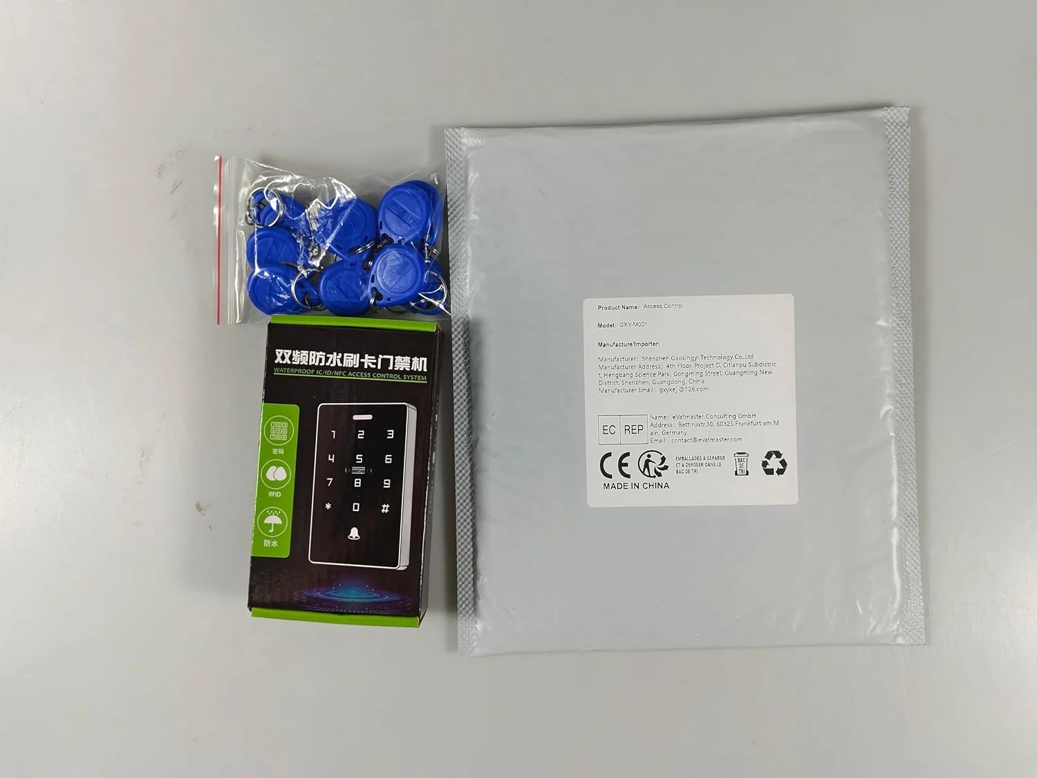 صفحه کلید کنترل دسترسی مستقل ضد آب GXY IP68 RFID 125KHz با صفحه لمسی + 10 عدد جاسوئیچی RFID، کنترل دسترسی درب، ظرفیت 3000 کاربر صفحه کلید کنترل دسترسی مستقل ضد آب GXY IP68 RFID 125KHz با صفحه لمسی + 10 عدد جاسوئیچی RFID، کنترل دسترسی درب، ظرفیت 3000 کاربر