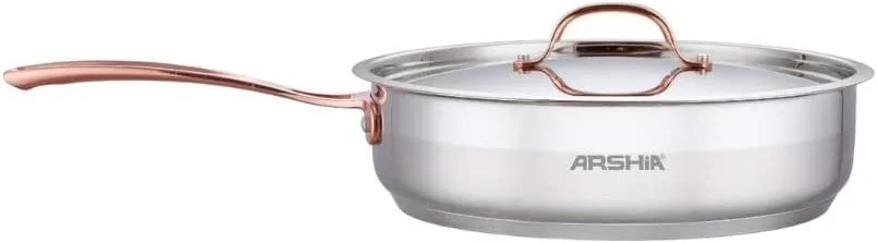 تابه استیل آرشیا با درب - استیل ممتاز 18/10، پایه آلومینیومی برای حرارت یکنواخت، مقاوم در برابر خوردگی، درب خود آبریز، پرداخت بسیار صیقلی تابه استیل آرشیا با درب - استیل ممتاز 18/10، پایه آلومینیومی برای حرارت یکنواخت، مقاوم در برابر خوردگی، درب خود آبریز، پرداخت بسیار صیقلی