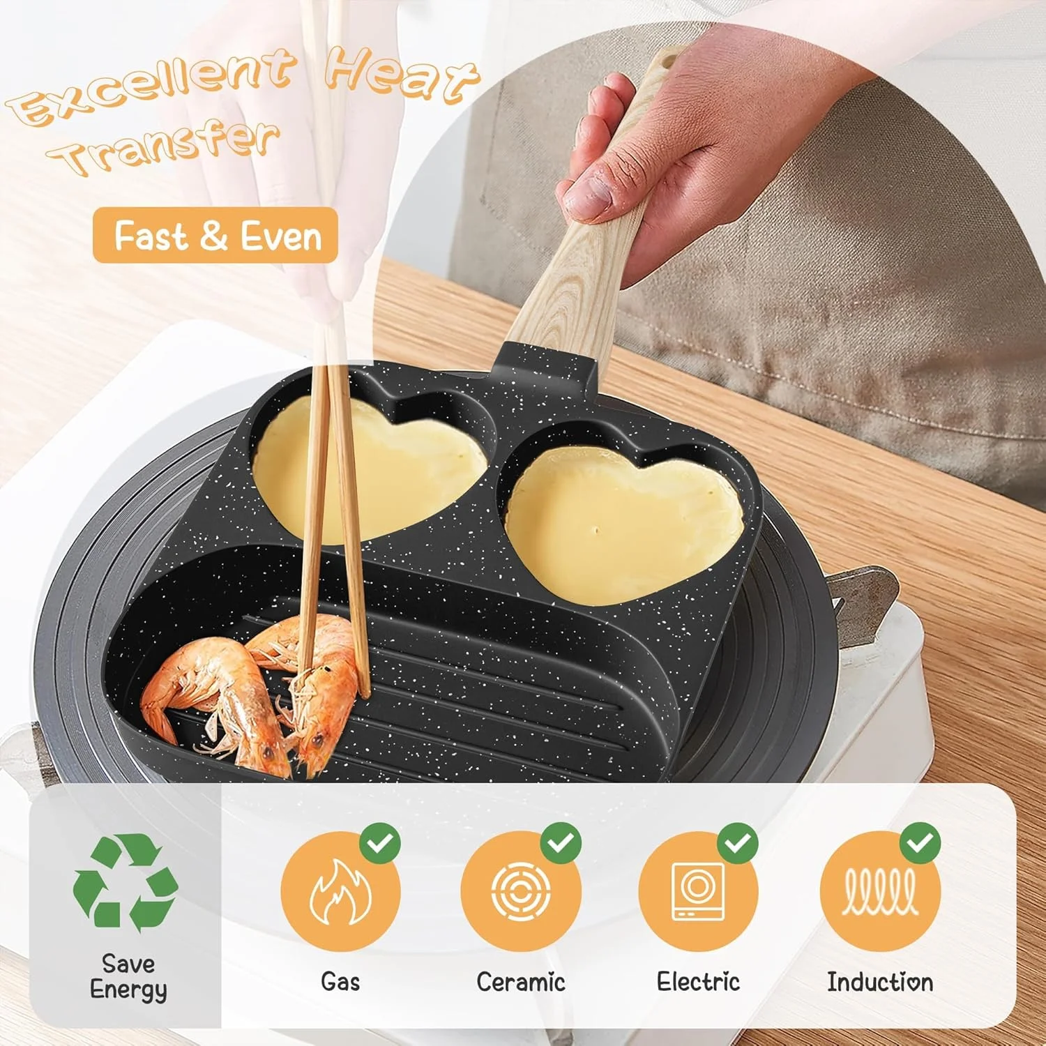 تابه صبحانه آزونی، تابه املت نچسب گرانیتی، تابه تخم مرغ 3 قسمتی، تابه املت، تابه پنکیک و گریل، مناسب برای اجاق گاز و اجاق های القایی (مشکی) تابه صبحانه آزونی، تابه املت نچسب گرانیتی، تابه تخم مرغ 3 قسمتی، تابه املت، تابه پنکیک و گریل، مناسب برای اجاق گاز و اجاق های القایی (مشکی)