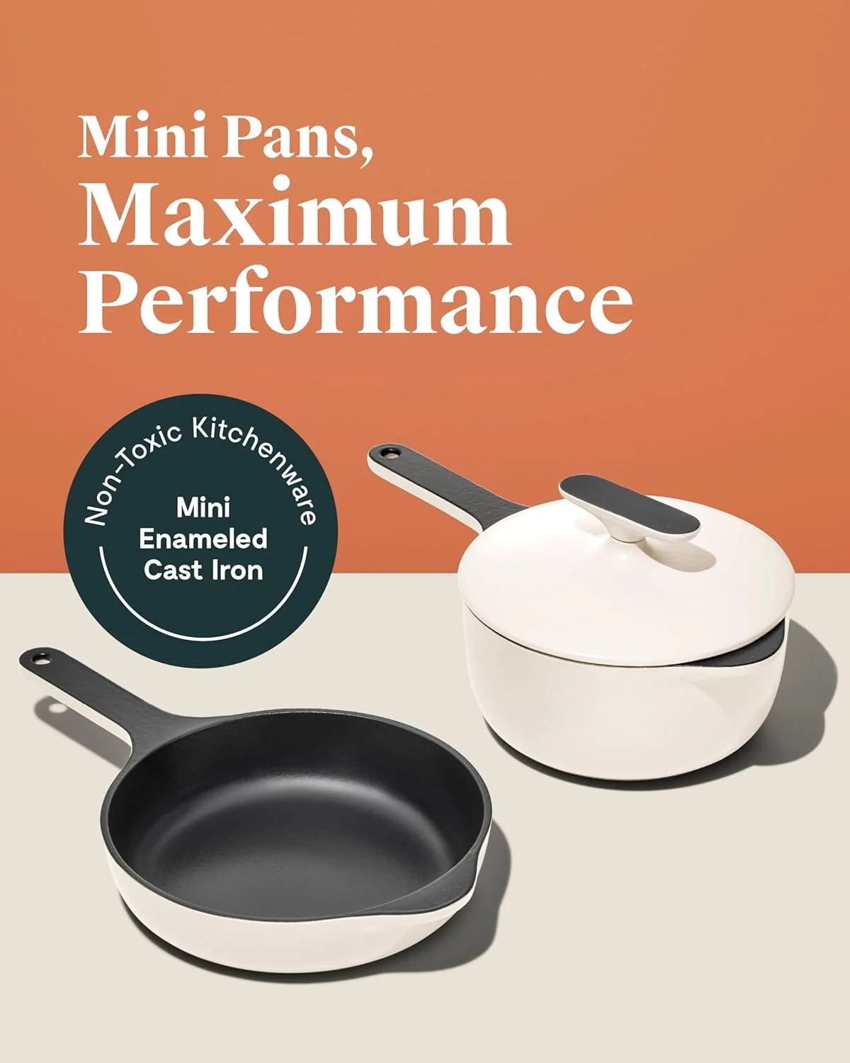 تابه چدنی کاراوی - تابه چدنی لعاب دار 8 اینچی با پوشش لعابی 3 لایه - بدون نیاز به چاشنی - سازگار با تمام اجاق گازها - فاقد مواد شیمیایی مضر - کرم تابه چدنی کاراوی - تابه چدنی لعاب دار 8 اینچی با پوشش لعابی 3 لایه - بدون نیاز به چاشنی - سازگار با تمام اجاق گازها - فاقد مواد شیمیایی مضر - کرم