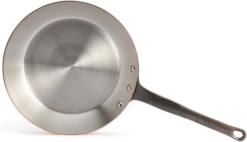 ماهیتابه مسی اینوکویور de Buyer با دسته چدنی - ظروف مسی با روکش استیل ضد زنگ - مناسب برای فر - سایز 28 سانتی متر