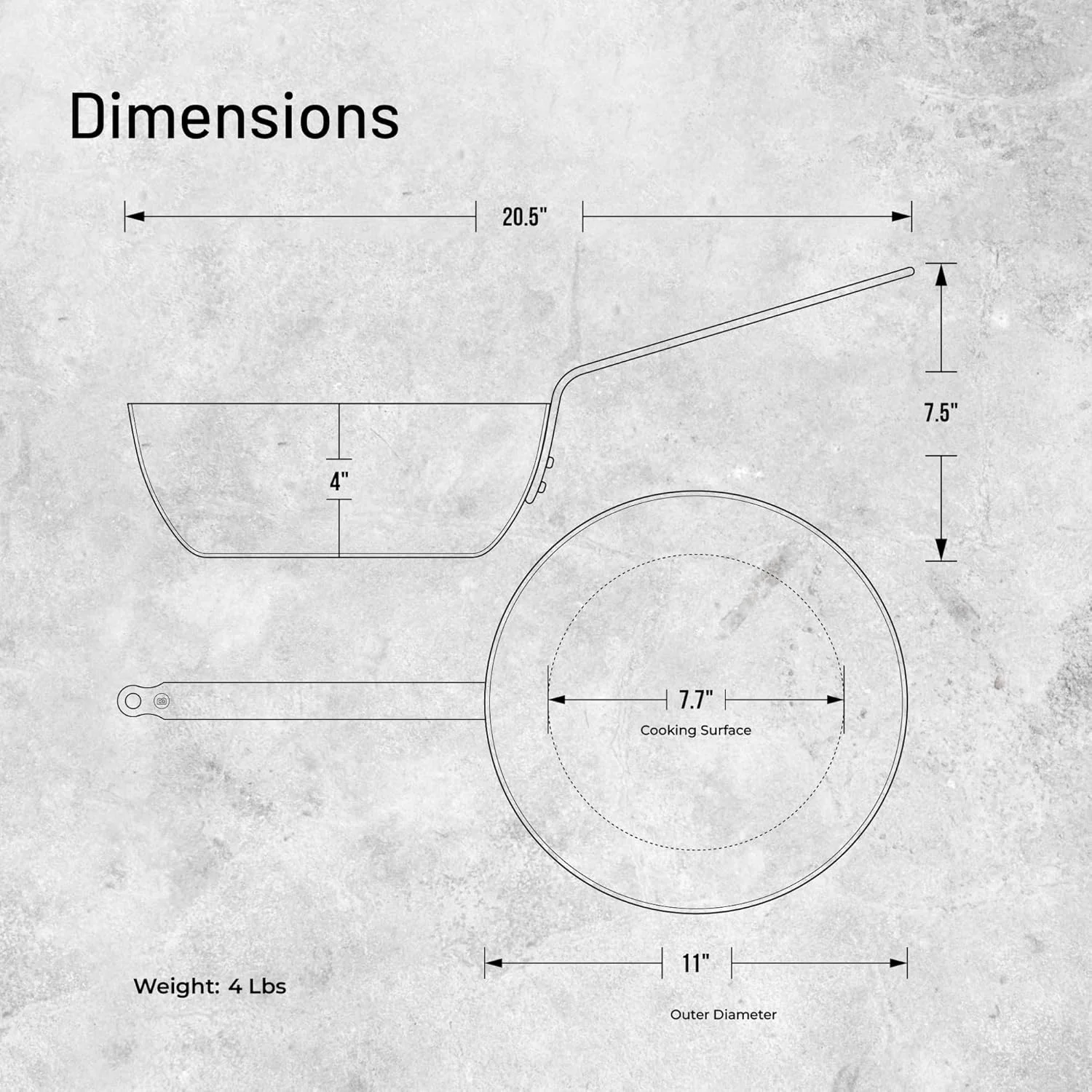 تابه استیل کربنی معدنی B De Buyer - سایز 28 سانتی متر - ایده آل برای تفت دادن، پخت ملایم، سرخ کردن عمیق و سرخ کردن سریع - نچسب طبیعی - ساخت فرانسه