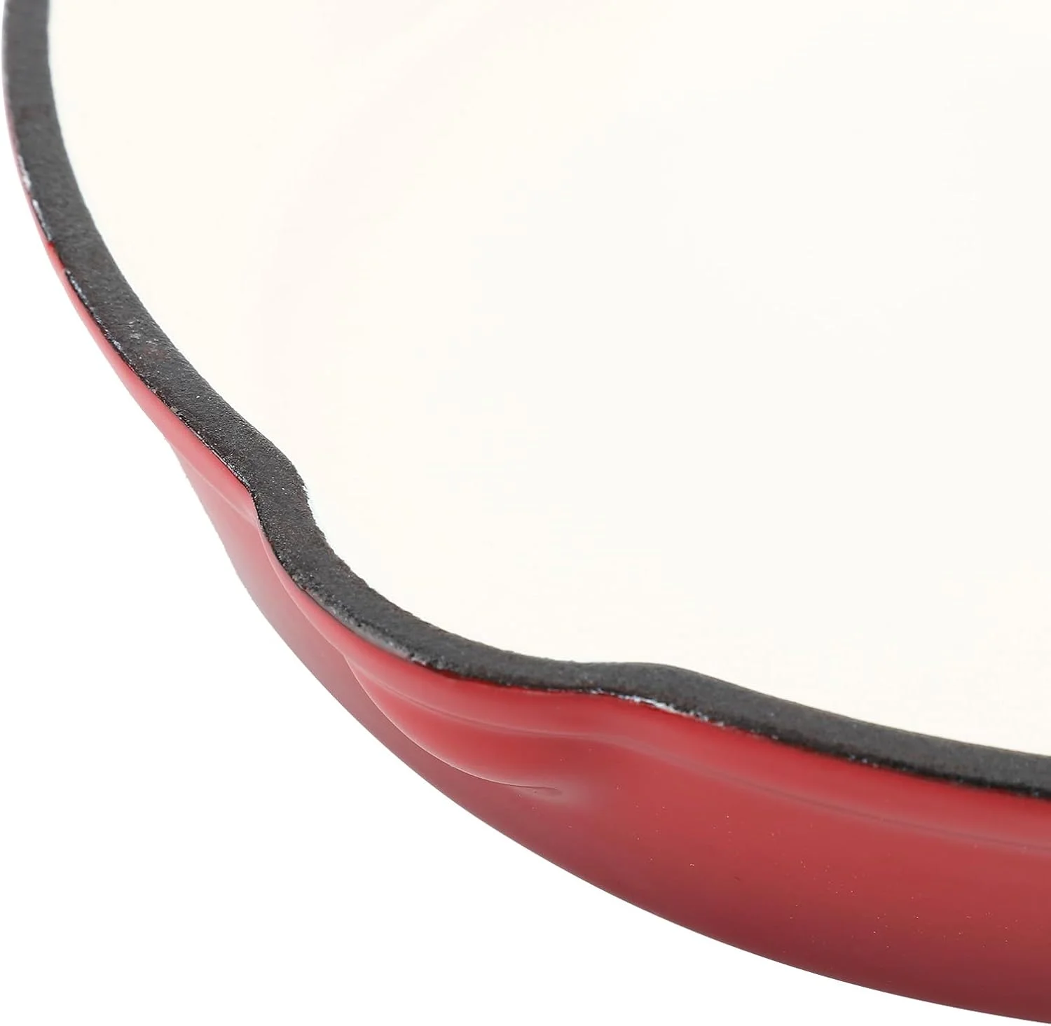 تابه چدنی لعاب دار BusoTh، تابه سرخ کردنی چدنی لعاب دار 10 اینچی با لعاب کرم، توزیع یکنواخت حرارت، تابه دسته بلند برای اجاق گاز و فر برای خانه، کمپینگ، رستوران ها