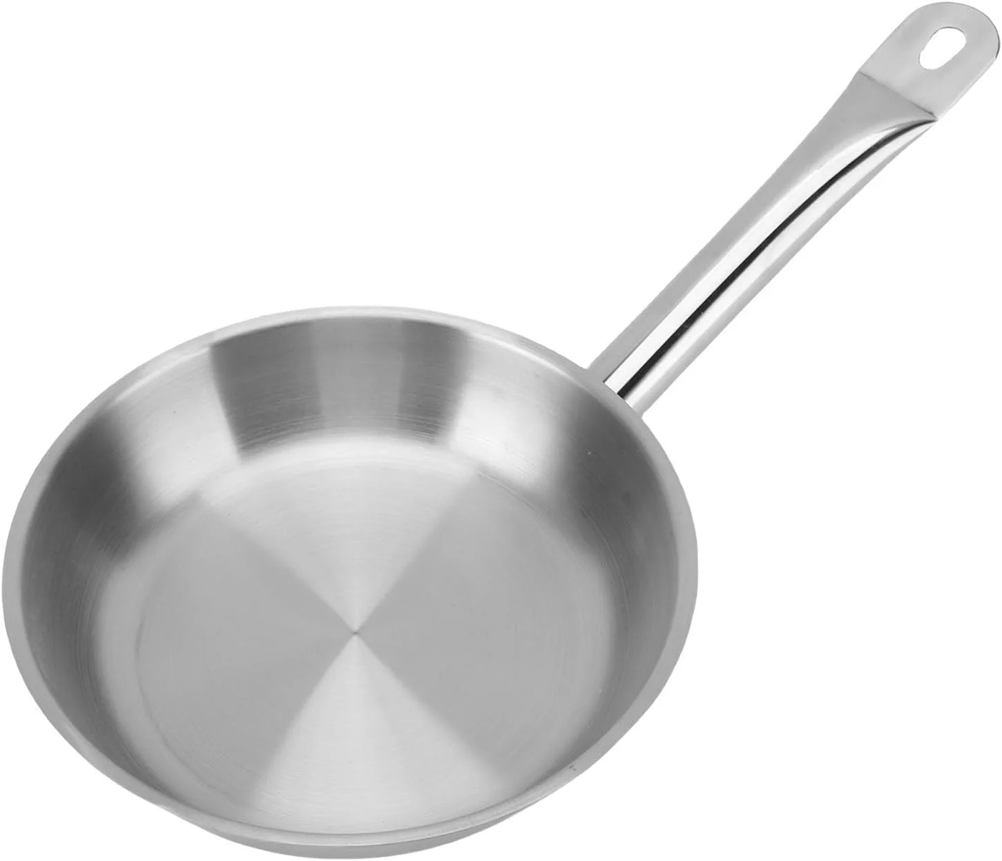 تابه استیل فوکت، تابه نچسب 20 سانتی متری بدون پوشش و ساختار کف 3 لایه، تابه سرخ کردنی ضخیم تقویت شده برای اجاق گازهای القایی، سرامیکی و گازی