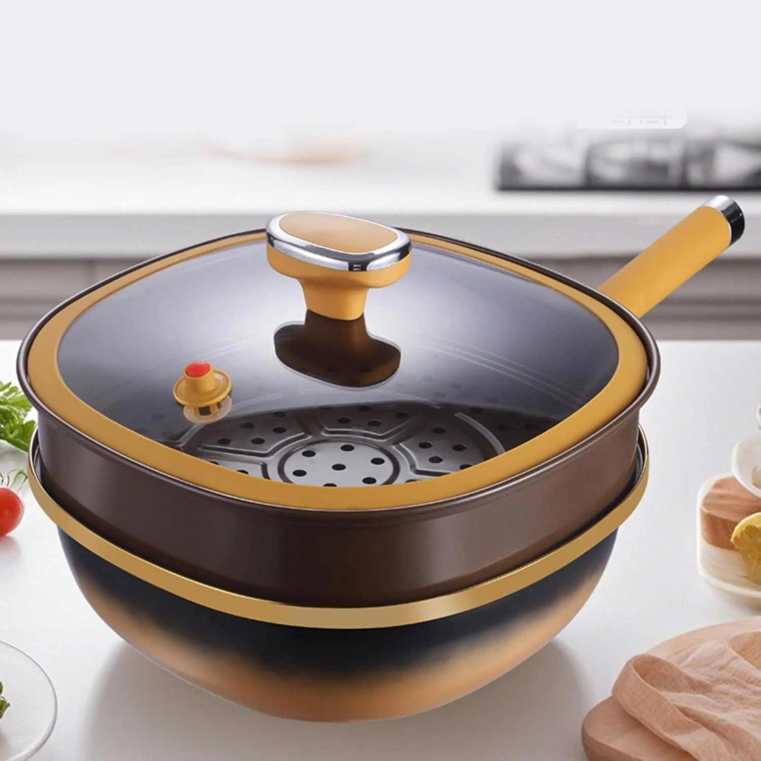 تابه نچسب - تابه نچسب آلیاژی بزرگ | تابه عمیق با درب و ابزار پخت و پز برای اجاق گاز، اجاق برقی، تخم مرغ، املت، گریل و پخت تابه نچسب - تابه نچسب آلیاژی بزرگ | تابه عمیق با درب و ابزار پخت و پز برای اجاق گاز، اجاق برقی، تخم مرغ، املت، گریل و پخت