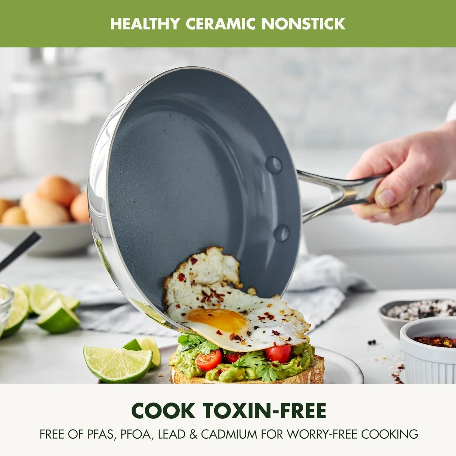 تابه استیل ضد زنگ 20 سانتی متری گرین پن والنسیا پرو، مناسب برای اجاق های القایی، سه لایه آینه ای، نچسب سرامیکی بدون PFAS و PFOA، ظروف پخت و پز چند لایه، قابل شستشو در ماشین ظرفشویی، قابل استفاده در فر و گریل تابه استیل ضد زنگ 20 سانتی متری گرین پن والنسیا پرو، مناسب برای اجاق های القایی، سه لایه آینه ای، نچسب سرامیکی بدون PFAS و PFOA، ظروف پخت و پز چند لایه، قابل شستشو در ماشین ظرفشویی، قابل استفاده در فر و گریل