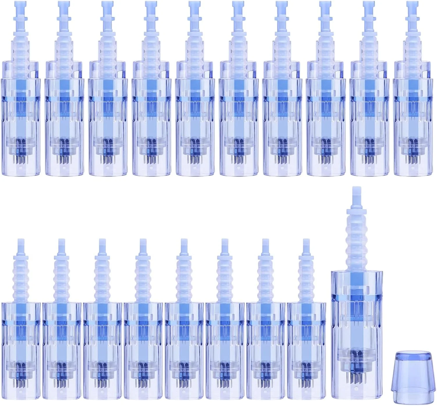 بسته 20 عددی سوزن های میکرونیدلینگ Kapokr، 36 پین سوزن جایگزین قلم میکرونیدلینگ، قلم درما نوع سرنیزه ای، میکرونیدلینگ درماپن برای دستگاه ترمیم پوست (بسته بندی جداگانه، آبی) بسته 20 عددی سوزن های میکرونیدلینگ Kapokr، 36 پین سوزن جایگزین قلم میکرونیدلینگ، قلم درما نوع سرنیزه ای، میکرونیدلینگ درماپن برای دستگاه ترمیم پوست (بسته بندی جداگانه، آبی)