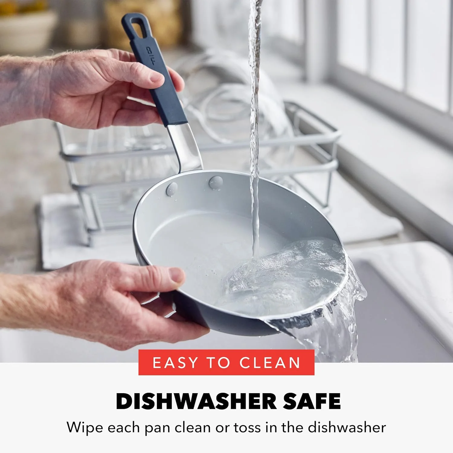 تابه نچسب 8 اینچی GreenPan x Bobby Flay، سرامیک الماسه بدون PFAS، مناسب برای اجاق های القایی، دسته سیلیکونی خنک شونده، شستشوی آسان در ماشین ظرفشویی و قابل استفاده در فر، تابه تخم مرغ و املت، آبی آکسفورد