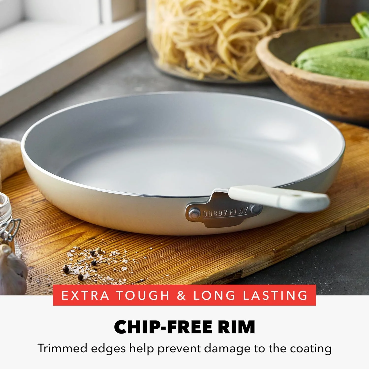 تابه سرخ کردنی 30 سانتی متری گرین پن ایکس بابی فلای، سرامیک نچسب بدون PFAS و PFOA، مناسب برای اجاق های القایی، دسته با روکش سیلیکونی خنک شونده، قابل شستشو در ماشین ظرفشویی و استفاده در فر، کرم تابه سرخ کردنی 30 سانتی متری گرین پن ایکس بابی فلای، سرامیک نچسب بدون PFAS و PFOA، مناسب برای اجاق های القایی، دسته با روکش سیلیکونی خنک شونده، قابل شستشو در ماشین ظرفشویی و استفاده در فر، کرم