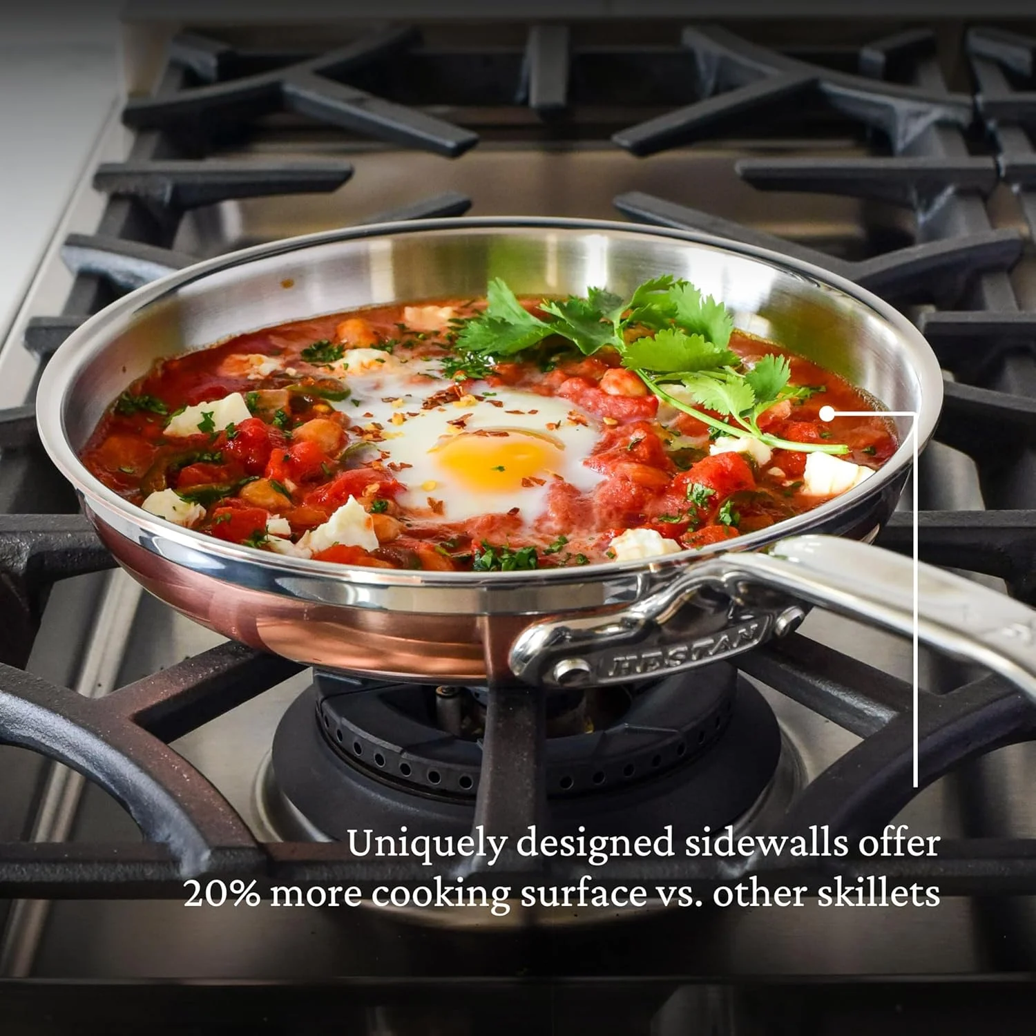 هستان - مجموعه CopperBond - تابه مسی 100% خالص، سازگار با اجاق القایی، 8.5 اینچ هستان - مجموعه CopperBond - تابه مسی 100% خالص، سازگار با اجاق القایی، 8.5 اینچ