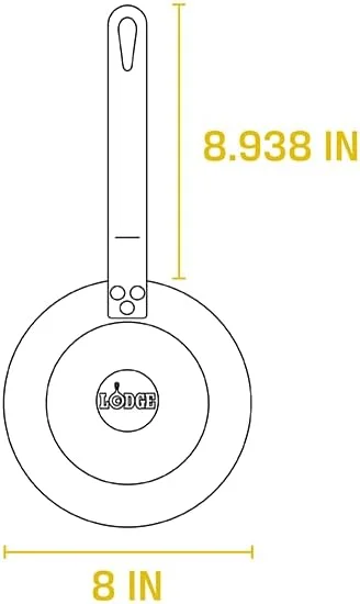 تابه چدنی کربنی از پیش روغن‌کاری شده لاج، 8 اینچ، مشکی