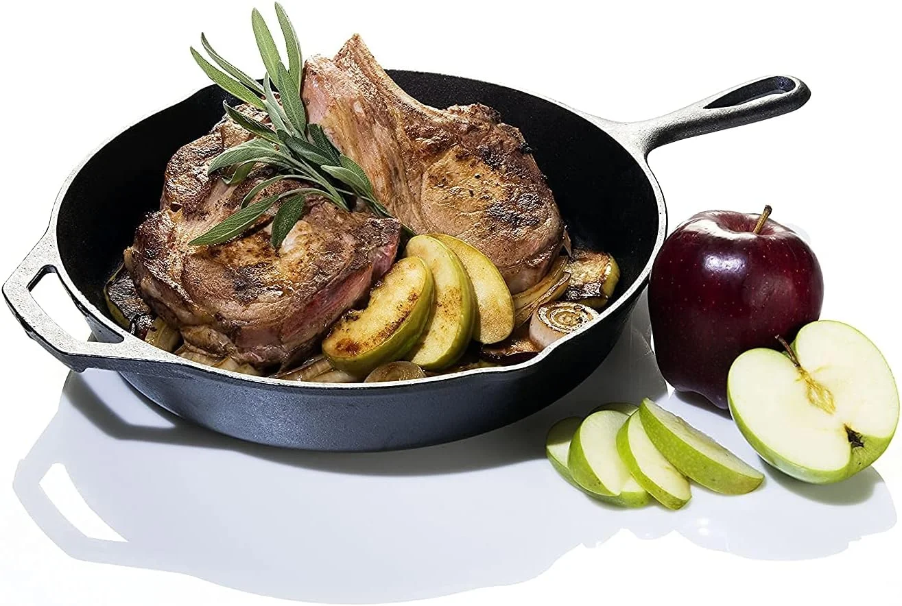 تابه چدنی لژ، سایز 12 اینچ، تابه سرخ کردنی ارگونومیک با دسته کمکی، رنگ ذغالی تابه چدنی لژ، سایز 12 اینچ، تابه سرخ کردنی ارگونومیک با دسته کمکی، رنگ ذغالی