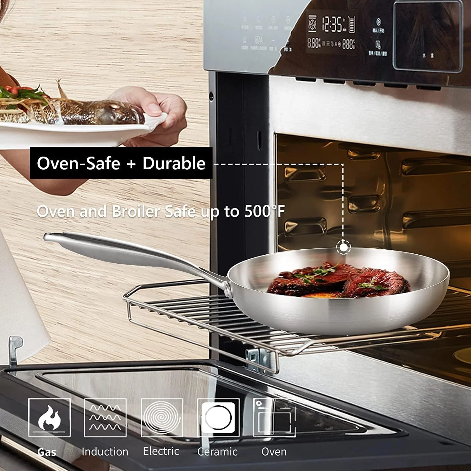 ست ماهیتابه استیل سه لایه LOLYKITCH در اندازه های 8-10-12 اینچ، تابه سرخ کردنی، تابه سرآشپز، تابه گریل، تابه القایی، قابل استفاده در فر و ماشین ظرفشویی (دسته پرچ شده) ست ماهیتابه استیل سه لایه LOLYKITCH در اندازه های 8-10-12 اینچ، تابه سرخ کردنی، تابه سرآشپز، تابه گریل، تابه القایی، قابل استفاده در فر و ماشین ظرفشویی (دسته پرچ شده)