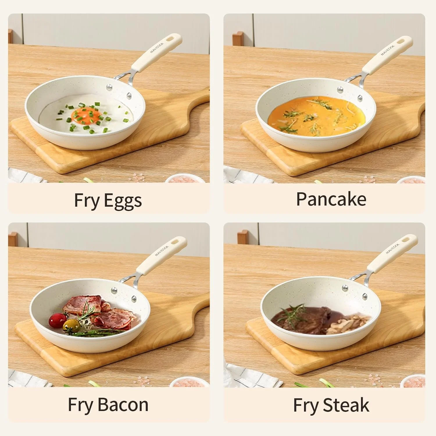 تابه نچسب تخم مرغ MAXCOOK، تابه املت 20 سانتی متری، تابه کوچک تخم مرغ، ظروف پخت و پز با روکش سنگ پزشکی، تابه القایی برای تخم مرغ (سفید) تابه نچسب تخم مرغ MAXCOOK، تابه املت 20 سانتی متری، تابه کوچک تخم مرغ، ظروف پخت و پز با روکش سنگ پزشکی، تابه القایی برای تخم مرغ (سفید)