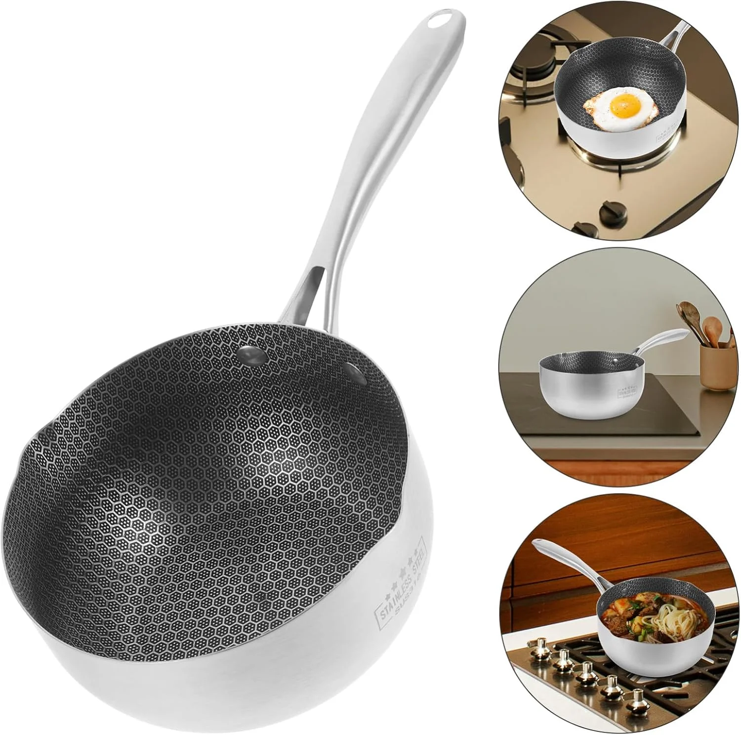 تابه سرخ کردنی استیل ضد زنگ Luxshiny، تابه کوچک ژاپنی، تابه سرخ کردنی القایی با حکاکی لانه زنبوری، تابه پخت و پز، لوازم آشپزخانه تابه سرخ کردنی استیل ضد زنگ Luxshiny، تابه کوچک ژاپنی، تابه سرخ کردنی القایی با حکاکی لانه زنبوری، تابه پخت و پز، لوازم آشپزخانه