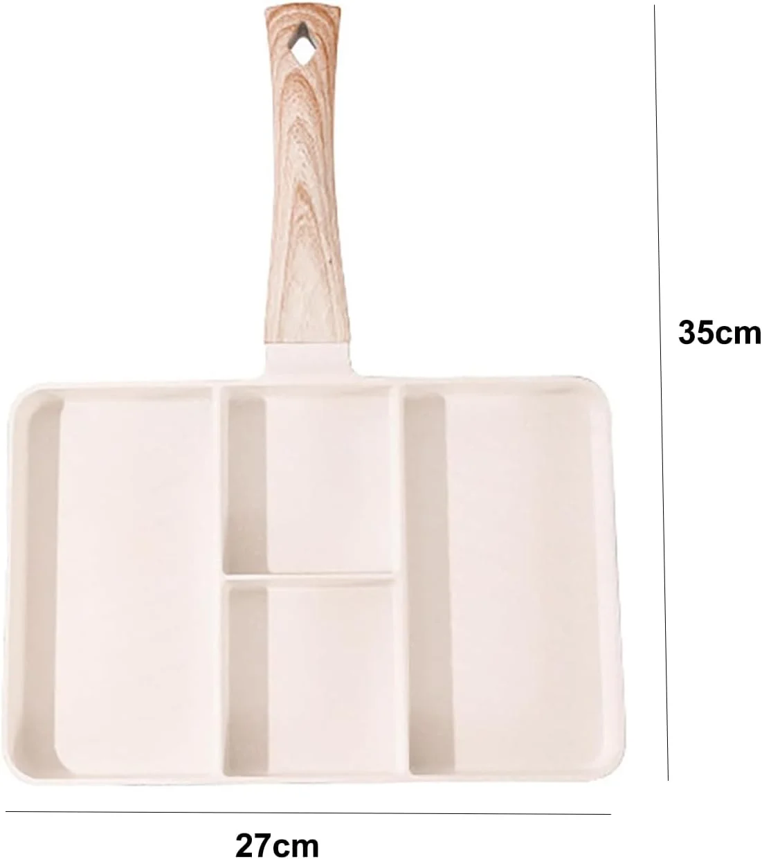 تابه گریل صبحانه تقسیم شده نچسب Maommadio برای اجاق گاز، تابه صبحانه 4 قسمتی برای سرخ کردن تخم مرغ و استیک (سفید)