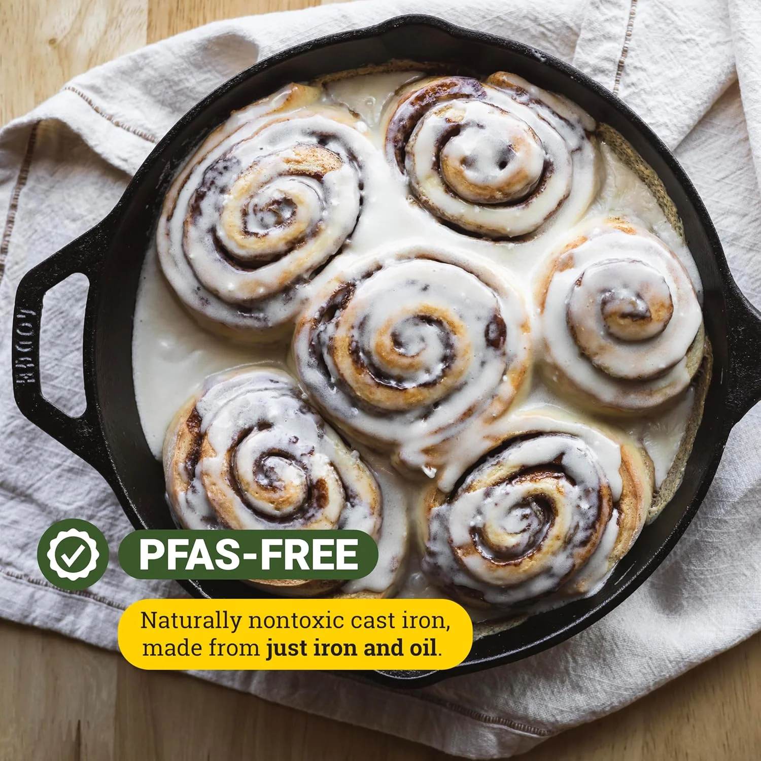 تابه چدنی لاج از قبل روغن کاری شده/ماهی تابه، مشکی، 10.25 اینچ، گرد، چدن، L8Sk3