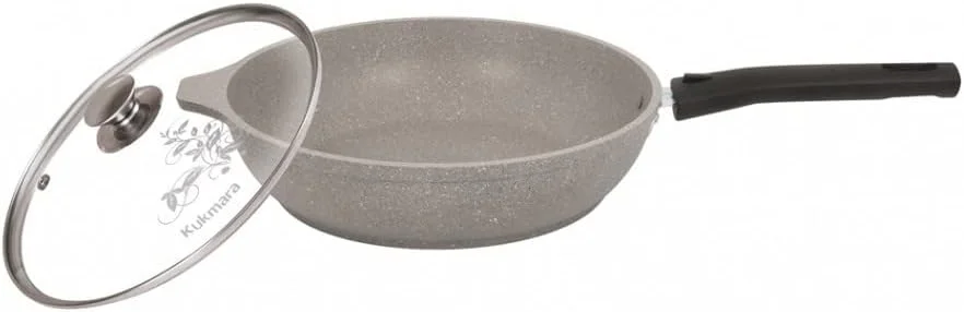 تابه آلومینیومی، تابه نچسب با درب و دسته جداشدنی (مرمری روشن) لوازم آشپزی تابه آشپزخانه 26 سانتی متر