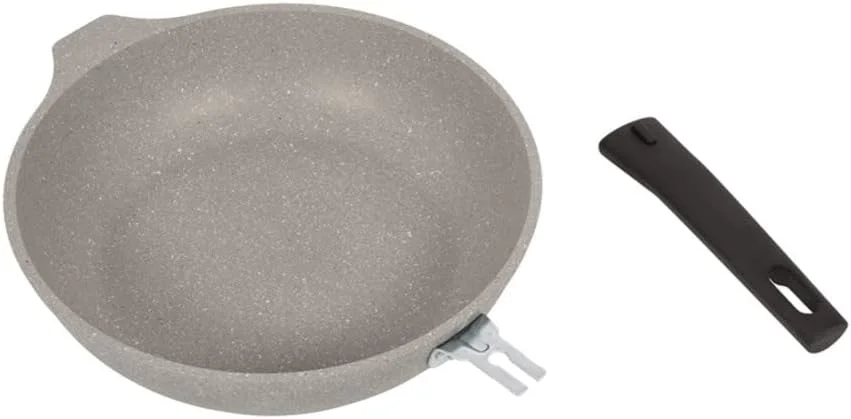 تابه آلومینیومی، تابه نچسب با درب و دسته جداشدنی (مرمری روشن) لوازم آشپزی تابه آشپزخانه 26 سانتی متر تابه آلومینیومی، تابه نچسب با درب و دسته جداشدنی (مرمری روشن) لوازم آشپزی تابه آشپزخانه 26 سانتی متر