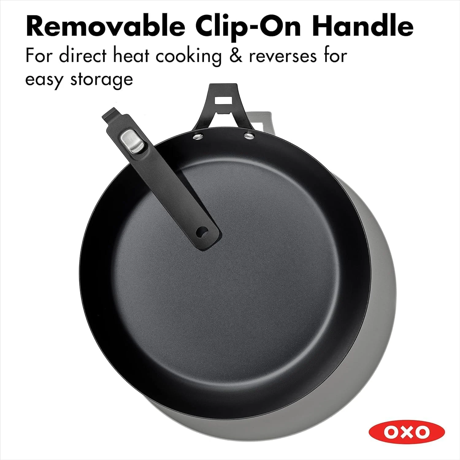 تابه استیل کربنی 12 اینچی OXO مناسب فضای باز، القایی، قابل استفاده در فر، مشکی