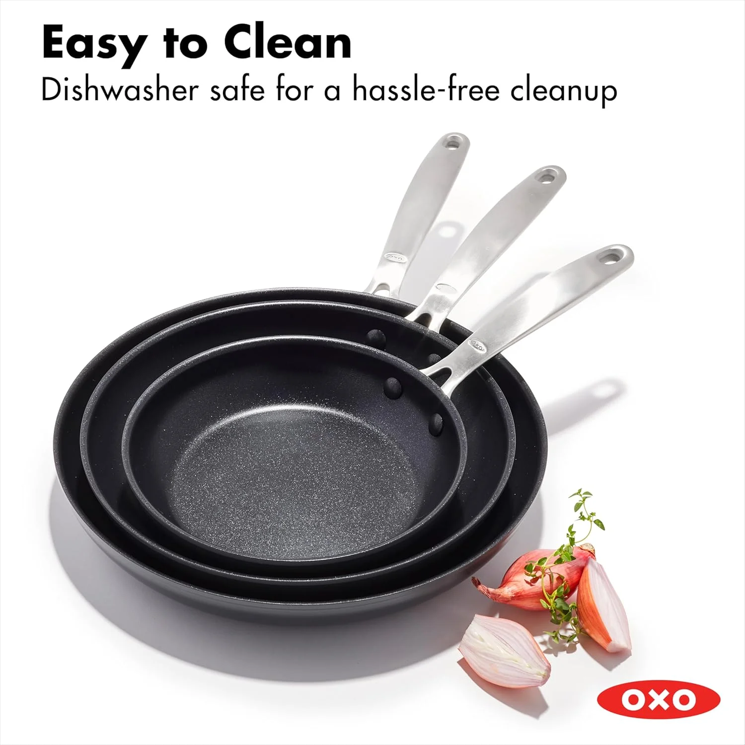 ست 3 تکه تابه و ماهیتابه OXO Good Grips Pro، مشکی ست 3 تکه تابه و ماهیتابه OXO Good Grips Pro، مشکی