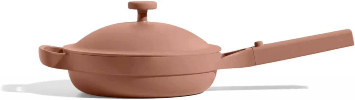 ماهیتابه همیشه مینی Our Place - ماهیتابه سرامیکی نچسب و بدون مواد سمی 8.5 اینچی | ماهیتابه چندمنظوره، تابه گریل، تابه تفت دهی | دسته خنک شونده | قابل استفاده در فر | بدنه آلومینیومی سبک | ادویه