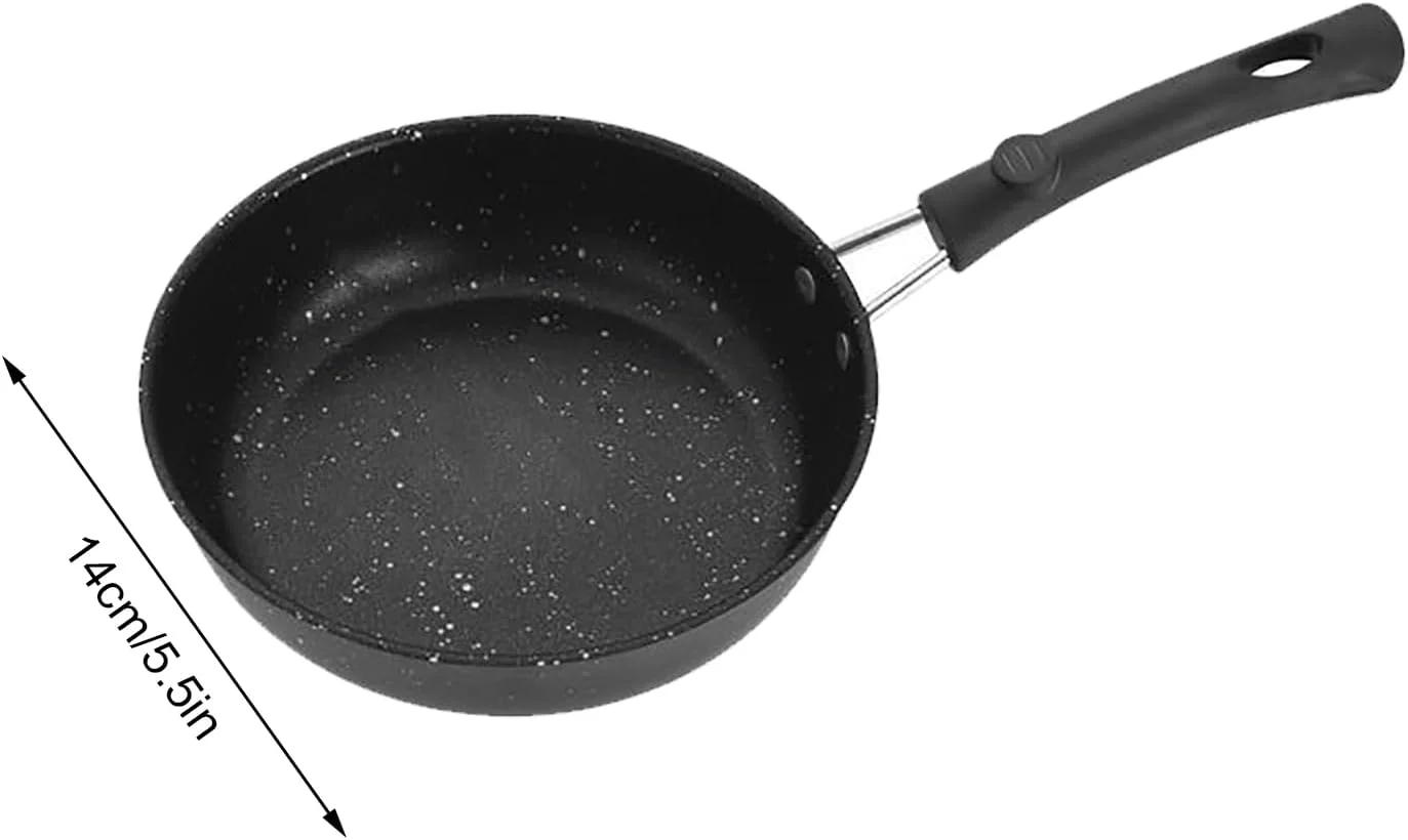 تابه نچسب نورنسی برای تخم مرغ، تابه کوچک املت برای فر گریل، تابه کف صاف برای سرخ کردن پنکیک، استیک و تخم مرغ، سازگار با اجاق گاز و القایی (14 سانتی متر)