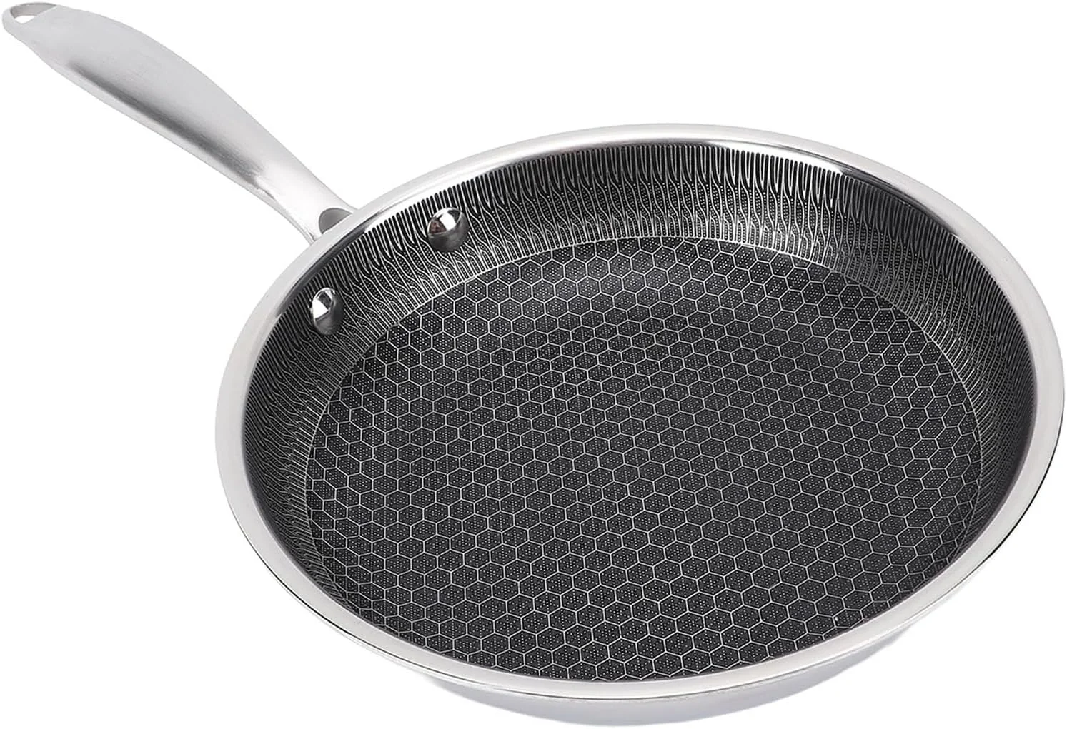 تابه استیل نچسب - تابه لانه زنبوری، سازگار با اجاق گاز و القایی، قابل شستشو در ماشین ظرفشویی، 316 SUS، ضخامت 2.2 سانتی متر (20 سانتی متر) تابه استیل نچسب - تابه لانه زنبوری، سازگار با اجاق گاز و القایی، قابل شستشو در ماشین ظرفشویی، 316 SUS، ضخامت 2.2 سانتی متر (20 سانتی متر)