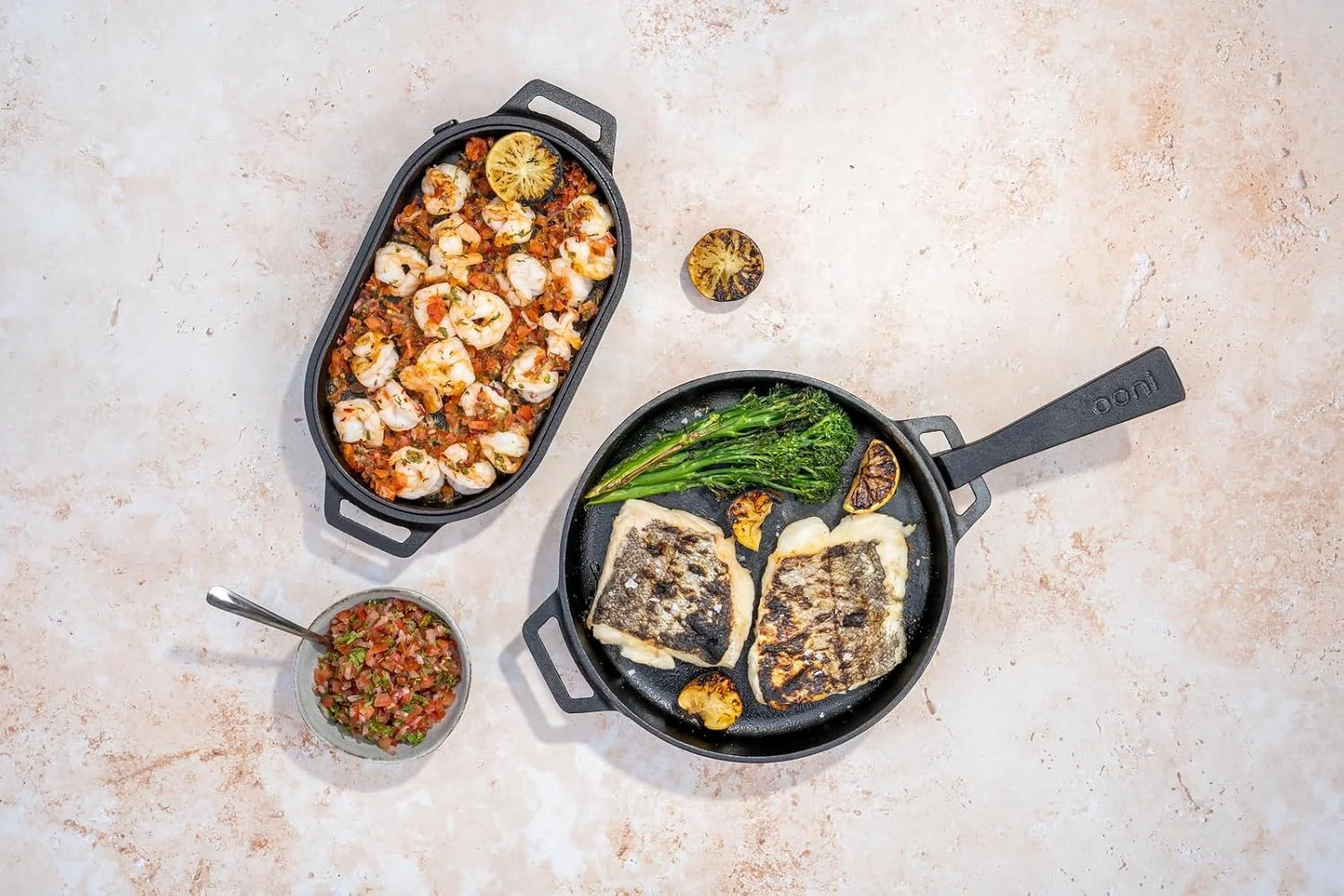 تابه چدنی اونی - تابه چدنی گرد 9 اینچی با دسته جداشدنی و سه پایه استیل ضد زنگ، تابه سرخ کردنی چدنی، ظروف پخت و پز نچسب از قبل چاشنی شده، لوازم جانبی فر پیتزا و باربیکیو