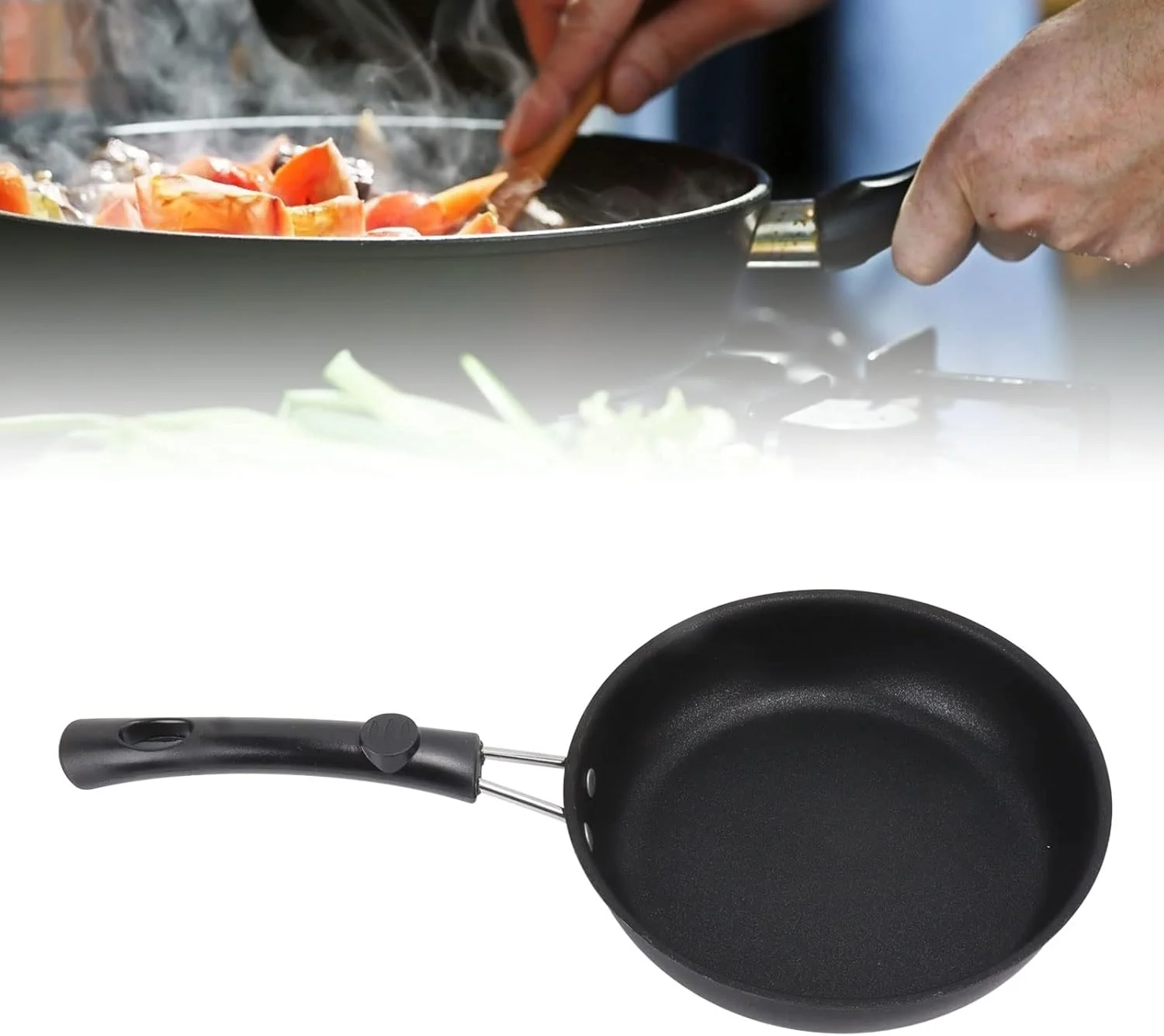 تابه سرخ کردنی، تابه املت نچسب استیل ضد زنگ 16 سانتی متر، پخت سریع، کم مصرف، تمیز کردن آسان، سالم و ظروف پخت و پز گریل با دسته مقاوم در برابر حرارت تابه سرخ کردنی، تابه املت نچسب استیل ضد زنگ 16 سانتی متر، پخت سریع، کم مصرف، تمیز کردن آسان، سالم و ظروف پخت و پز گریل با دسته مقاوم در برابر حرارت