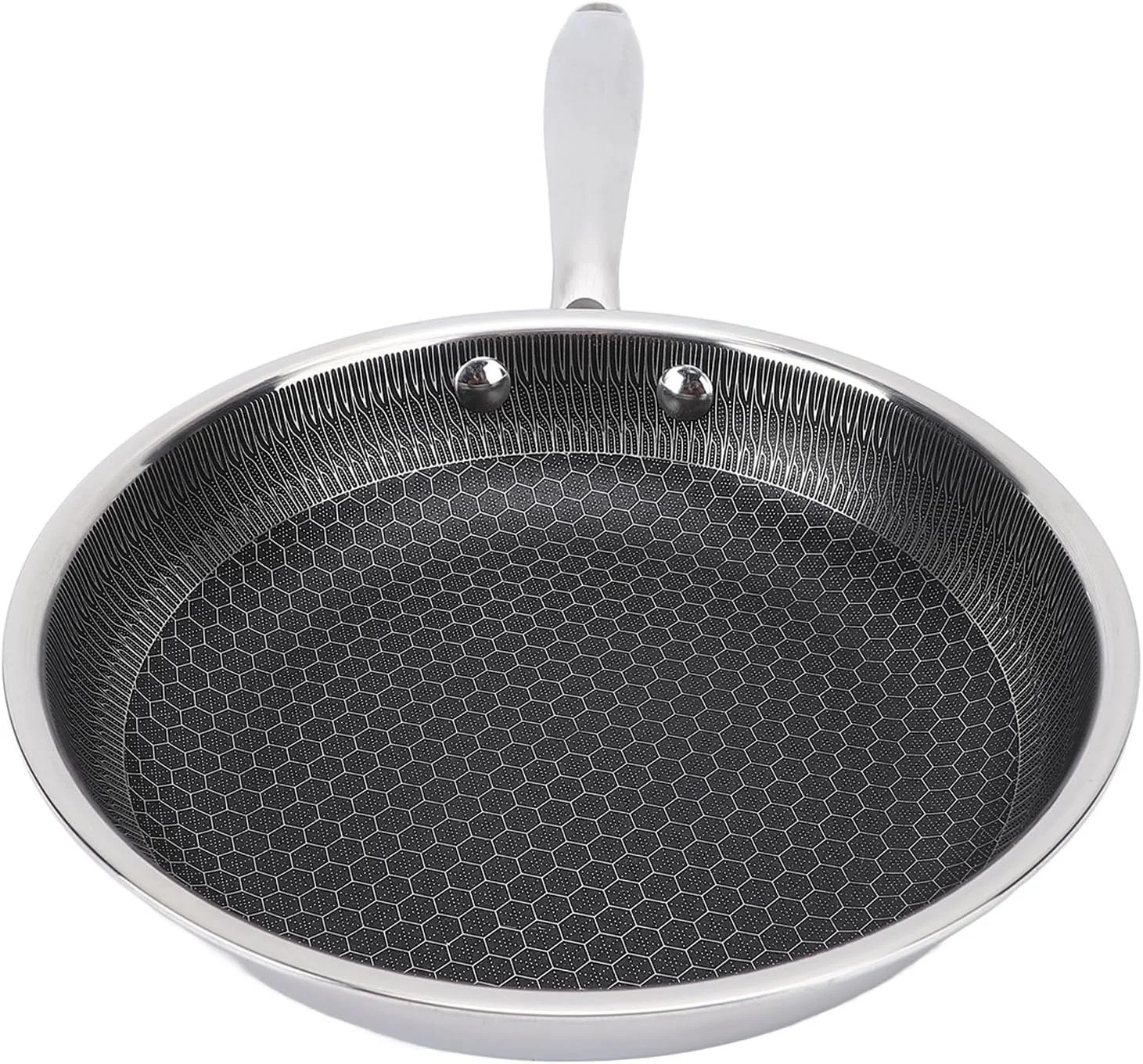 تابه استیل نچسب - تابه لانه زنبوری، سازگار با اجاق گاز و القایی، قابل شستشو در ماشین ظرفشویی، 316 SUS، ضخامت 2.2 سانتی متر (20 سانتی متر) تابه استیل نچسب - تابه لانه زنبوری، سازگار با اجاق گاز و القایی، قابل شستشو در ماشین ظرفشویی، 316 SUS، ضخامت 2.2 سانتی متر (20 سانتی متر)